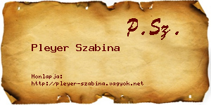 Pleyer Szabina névjegykártya