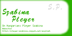 szabina pleyer business card